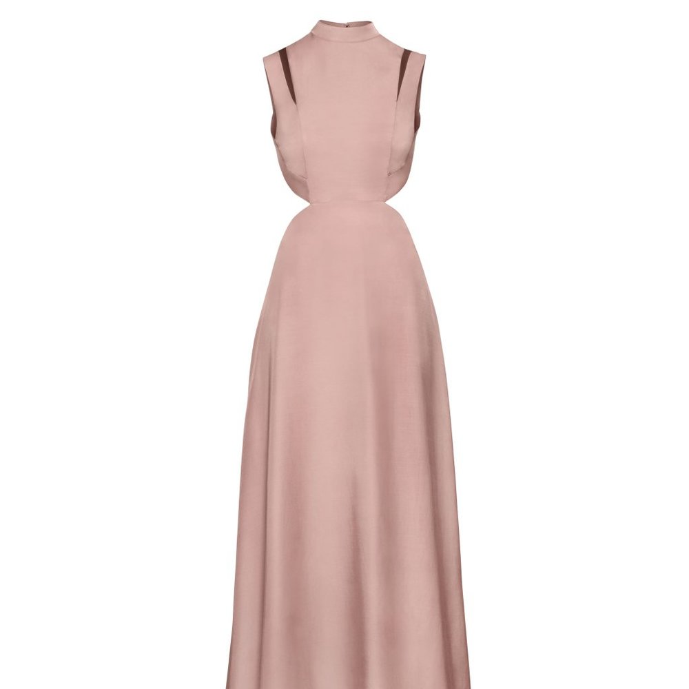 Dusty Pink / Blush backless dress floor length